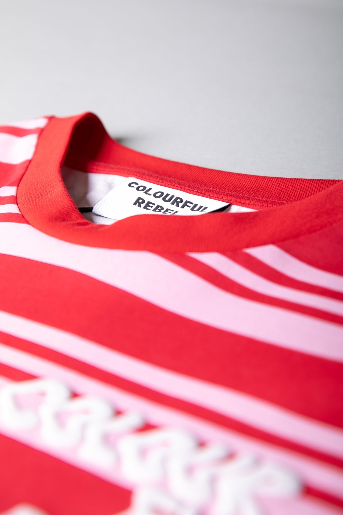 Colourful Rebel | Puff Logo Stripe Loosefit Tee - Pink (WT116878)