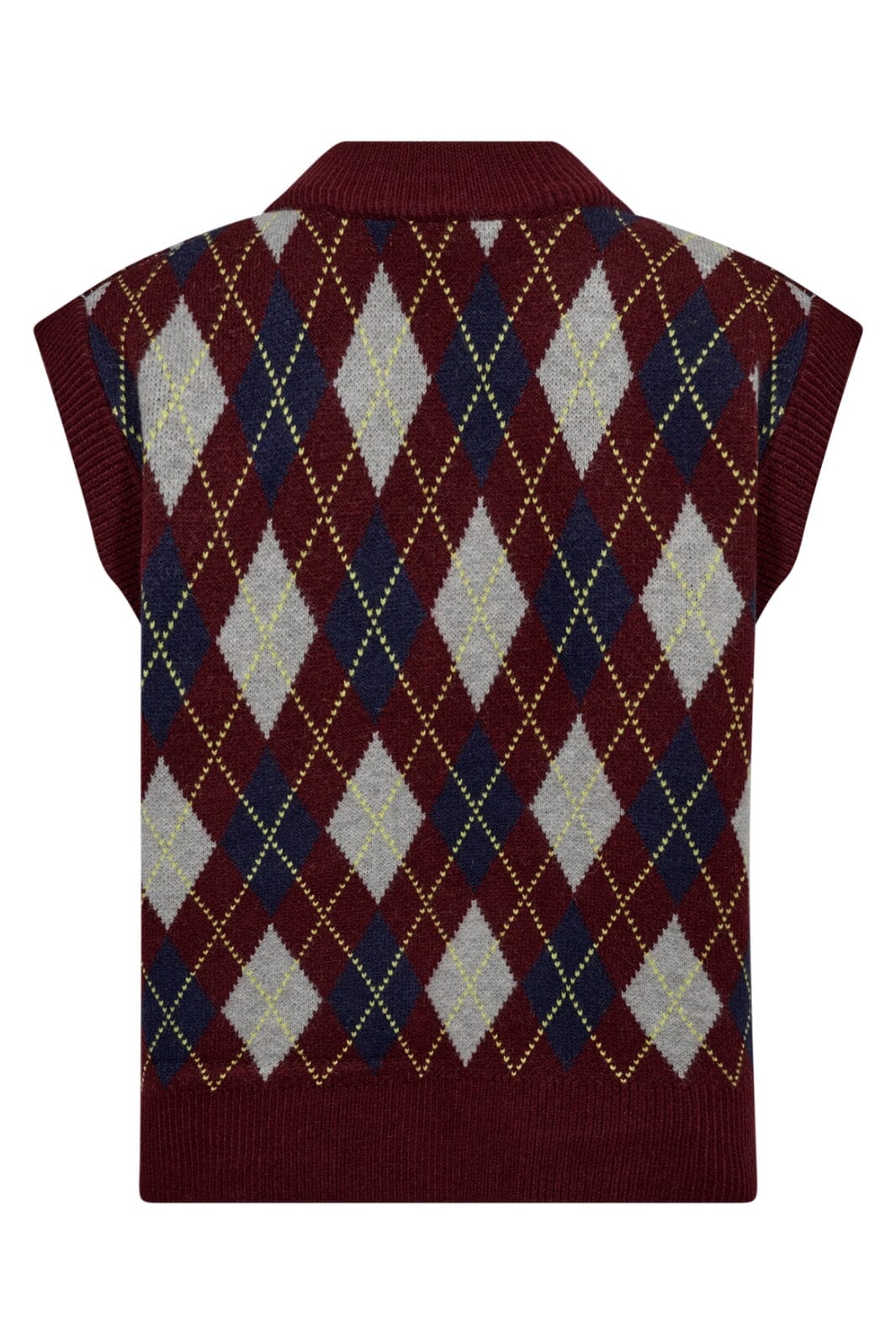 Co’Couture | Rowcc Check Vest  - Winered (32213)