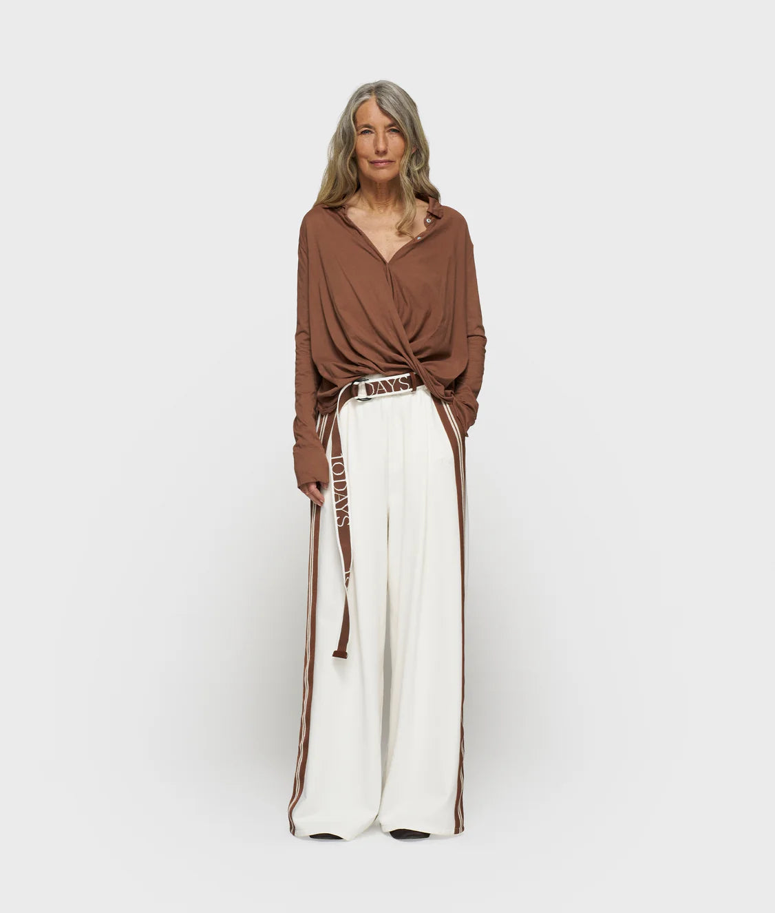 10DAYS | Wrap Blouse - Truffle (20-403-5203)