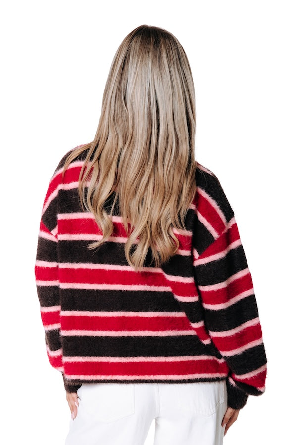 Colourful Rebel | Bobbi Stripe Knitted Polo Longsleeve