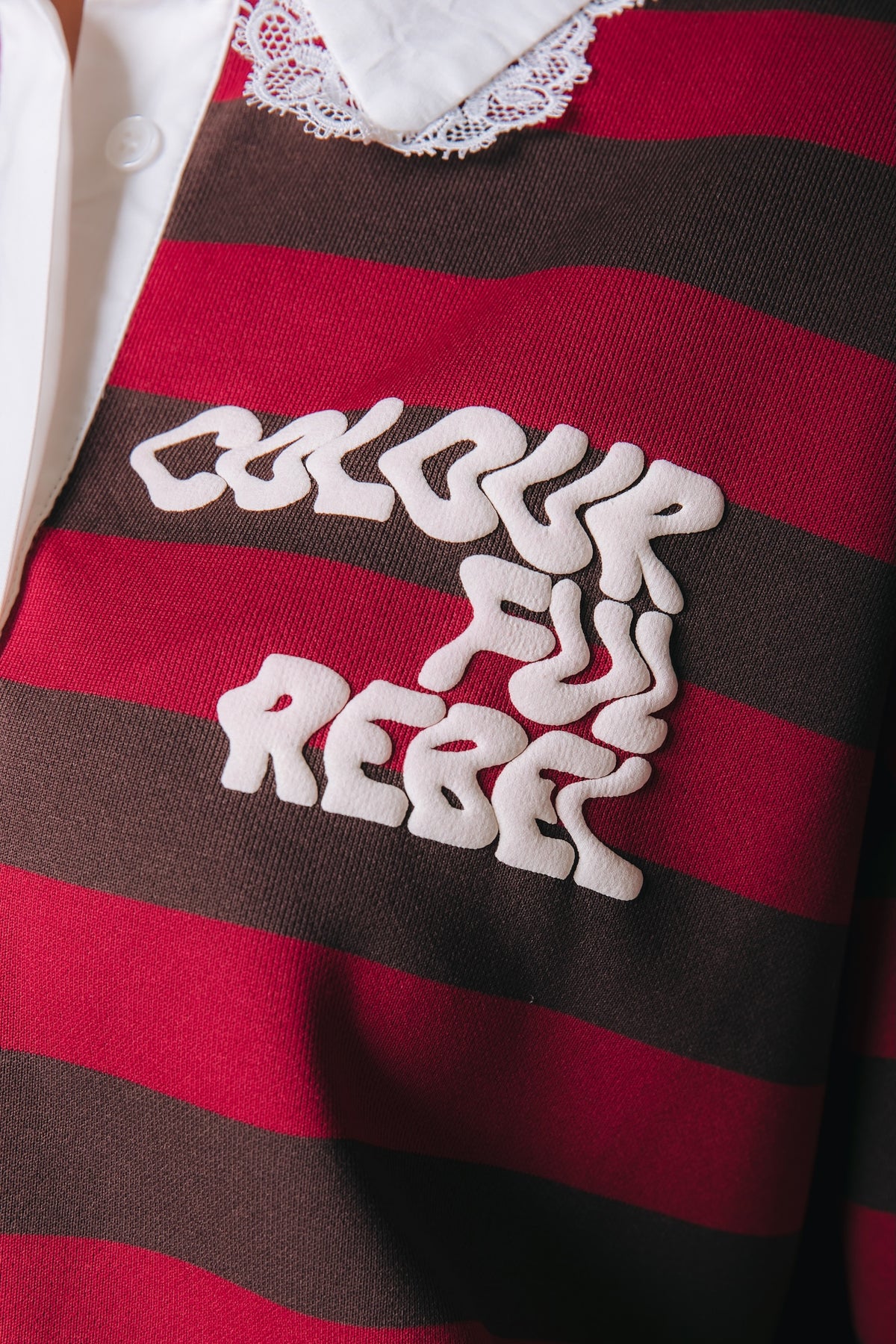 Colourful Rebel | Skyler Striped Lace Polo Longsleeve