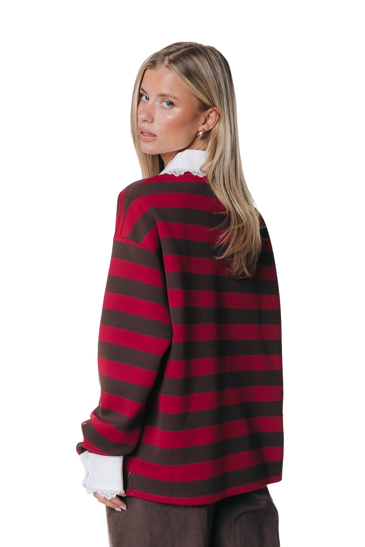 Colourful Rebel | Skyler Striped Lace Polo Longsleeve