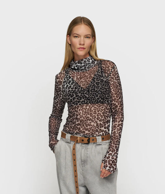10DAYS | Mesh Long Sleeve Leopard