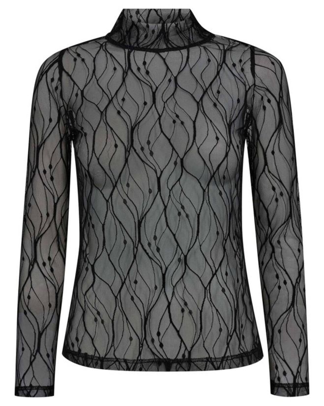 Co'Couture | MercyCC Mesh Turtleneck - Black