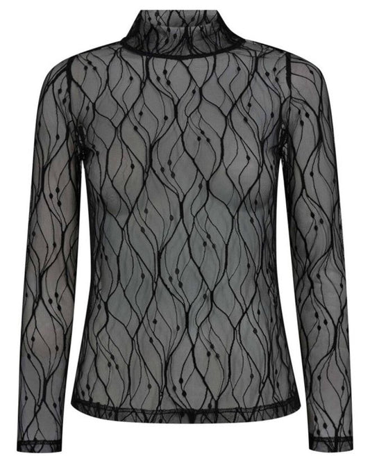 Co'Couture | MercyCC Mesh Turtleneck - Black