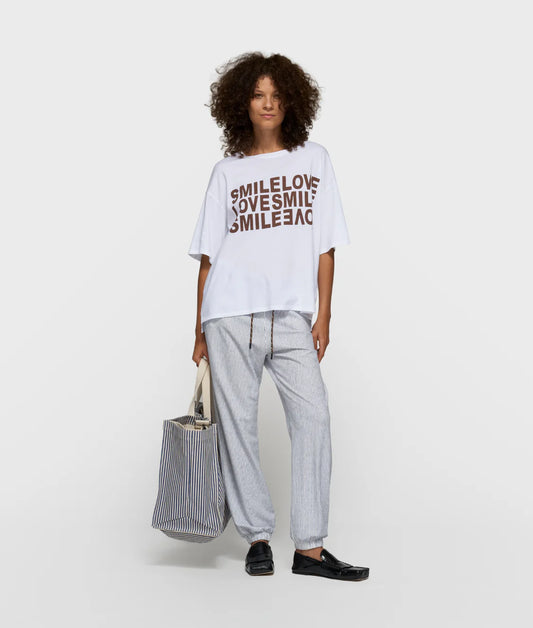 10Days | Mid Jogger Stripes - White/blue (20-002-6201)