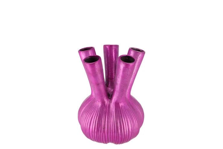 Daan Kromhout | Aglio Straight Vase - Fuchsia (13 x 13 x 17 cm)