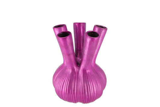 Daan Kromhout | Aglio Straight Vase - Fuchsia (16 x 16 x 19 cm)