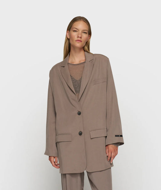10DAYS | Long Flowy Blazer Lyocell - Moonrock (20-504-5204)