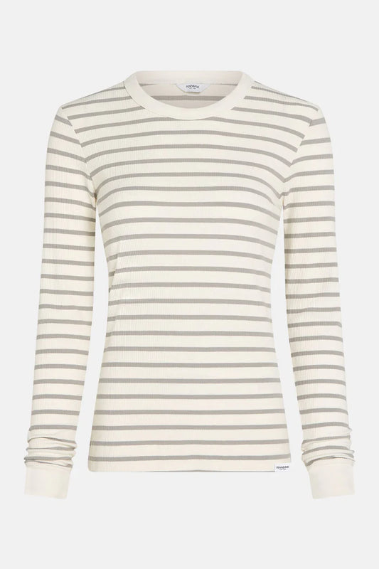 Penn & Ink | Longsleeve Stripe (W23F1402LTD) Ecru - Mid Grey