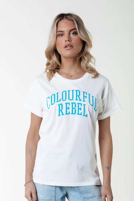 Colourful Rebel | CR Patch Boxy Tee - Off white
