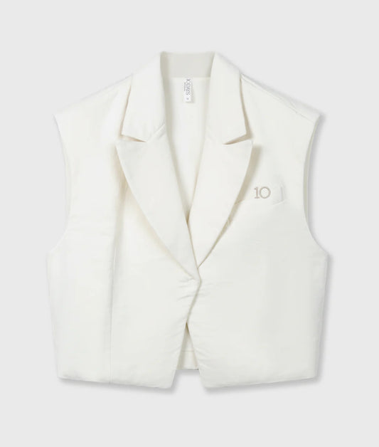 10Days | Sleeveless Blazer - Pearl (202-505-6201)