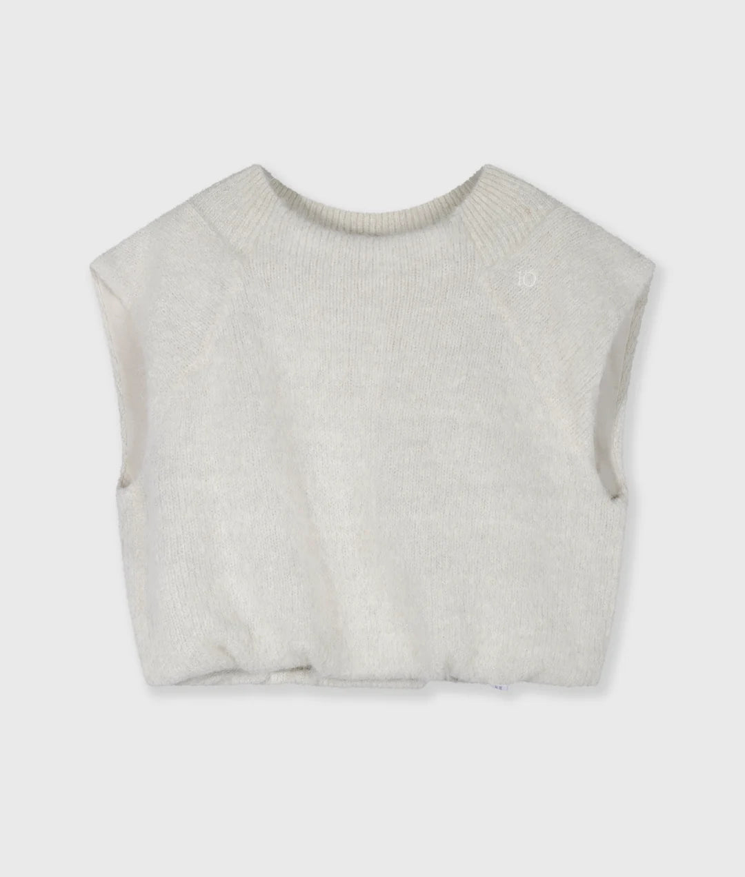 10DAYS | Balloon hairy knit top lurex - ecru