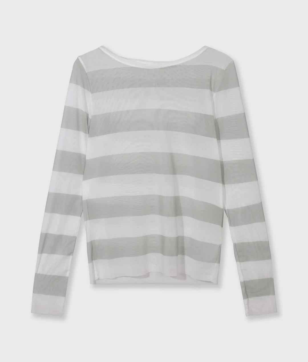 10DAYS | Mesh long sleeve stripes - White/ston