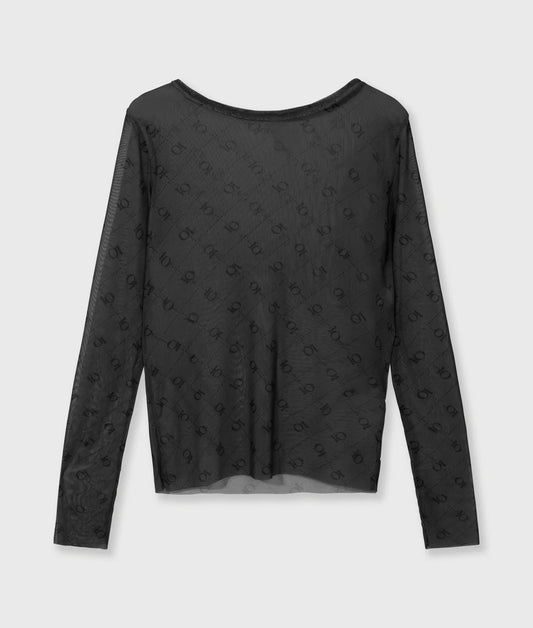 10DAYS | Mesh Long Sleeve monogram - Steel blue
