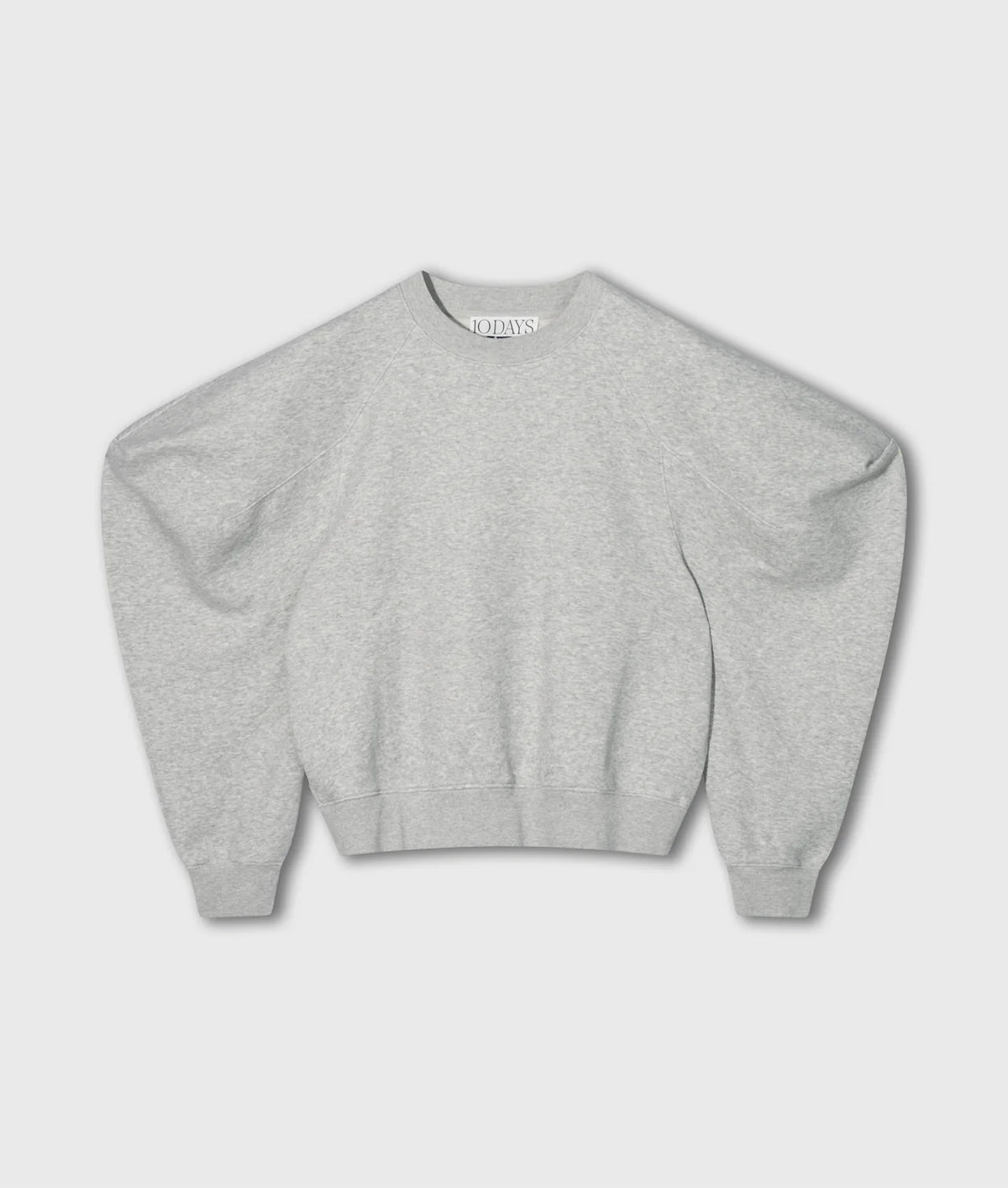 10DAYS | Neoprene Puff Sleeve Sweater - Light Grey