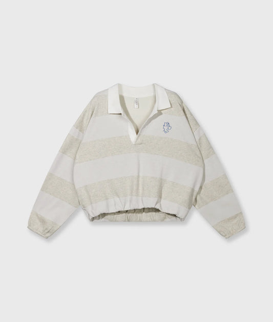 10DAYS | Balloon sweater stripes - soft white