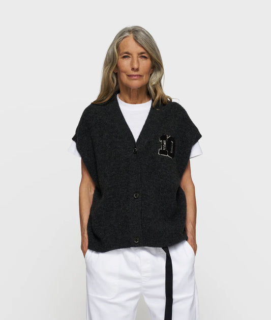 10DAYS | Soft V-Neck Knit Gilet - Antra Mele