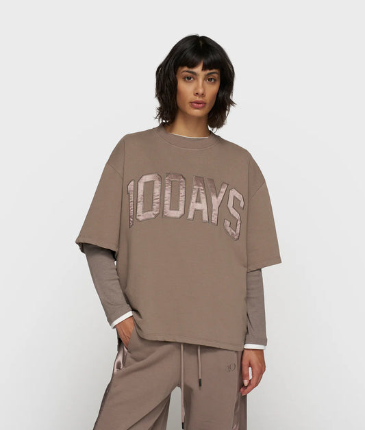 10DAYS | Short Sleeve Sweater - Moonrock (20-8285204)