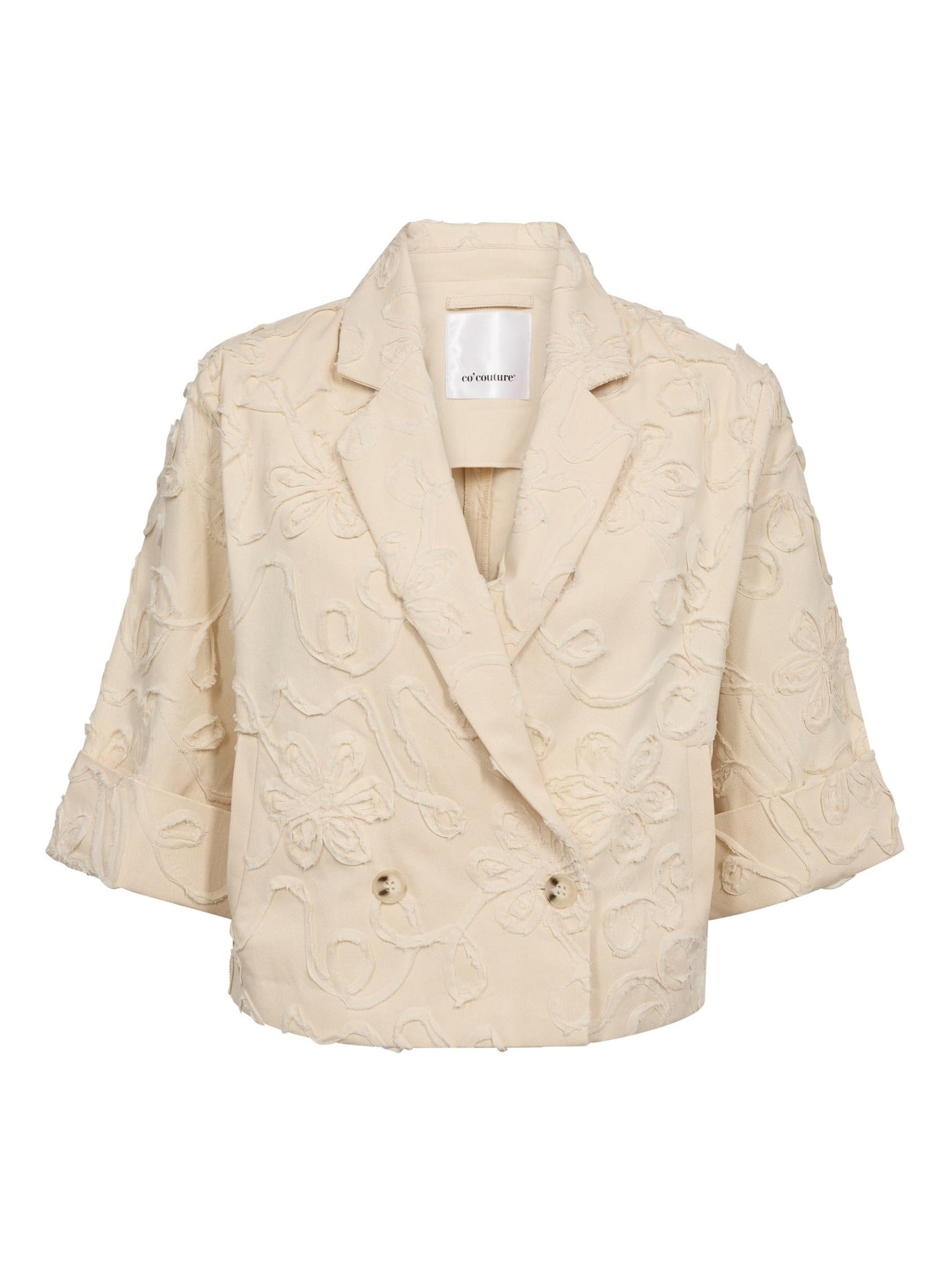 Co'Couture | EltonCC Flower Blazer - Bone (40047)