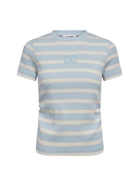 Co'Couture | GrannyCC Gathering Stripe Tee - Offwhite/Paleblue (43015)