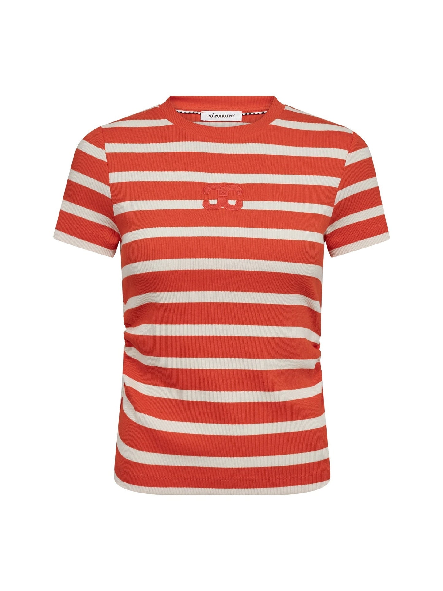 Co'Couture | GrannyCC Gathering Stripe Tee - Offwhite/Flame (43015)