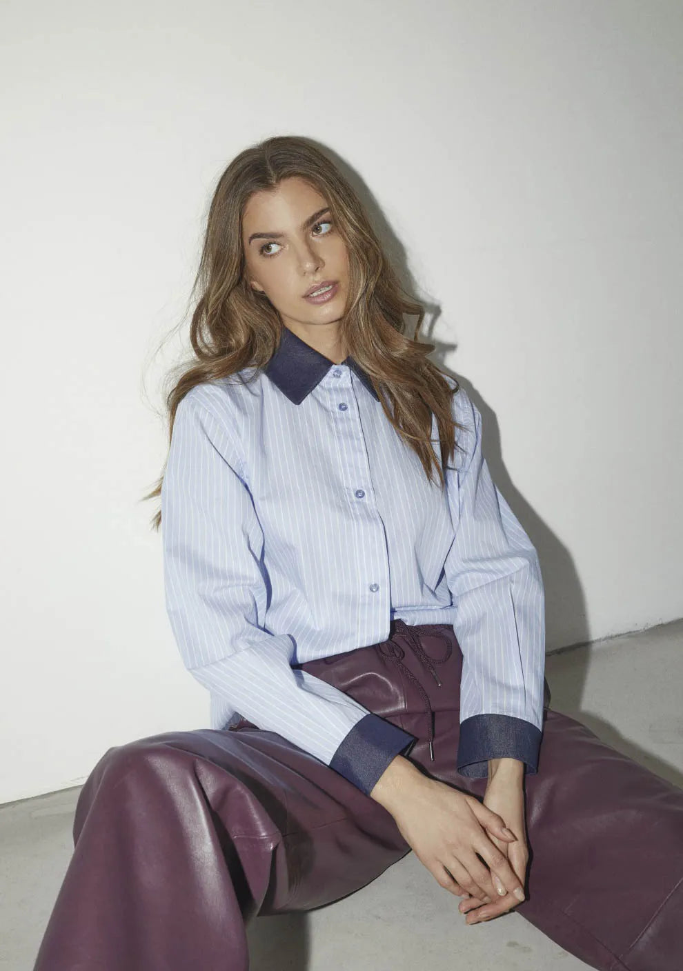 Co'Couture | NelsonCC Stripe Shirt - Pale Blue
