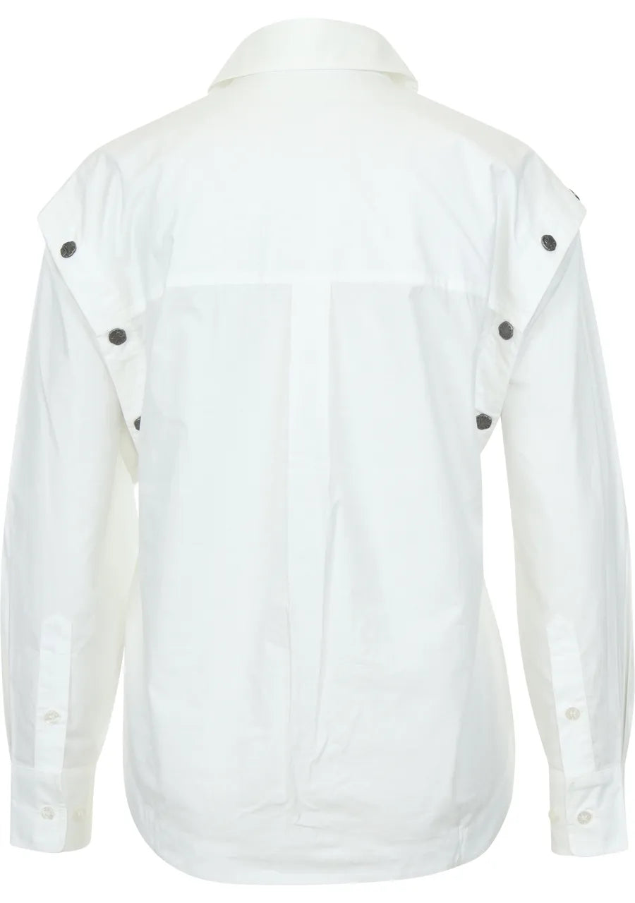 Haute L'Amitié | Button Sleeve Shirt - White (HL10399)