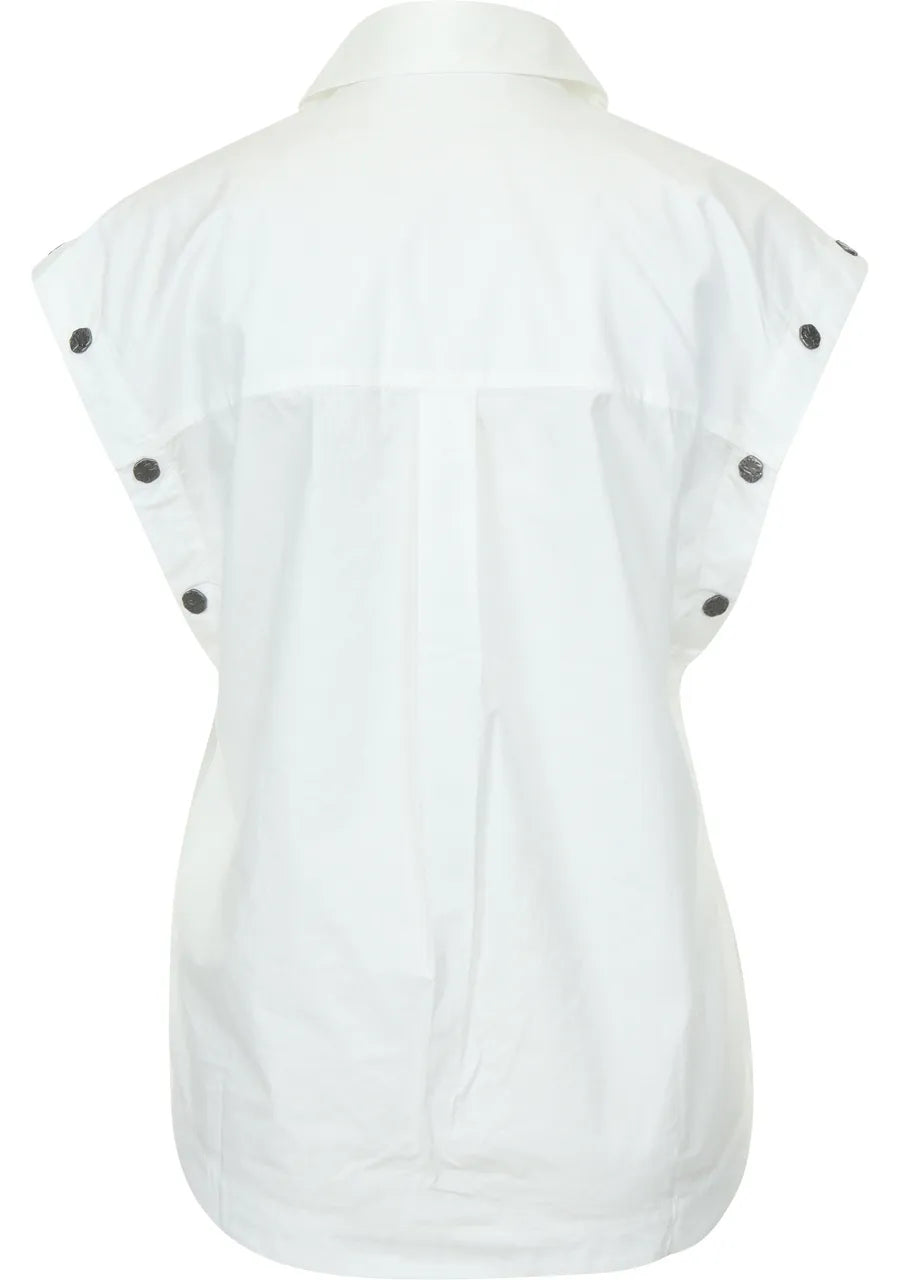 Haute L'Amitié | Button Sleeve Shirt - White (HL10399)