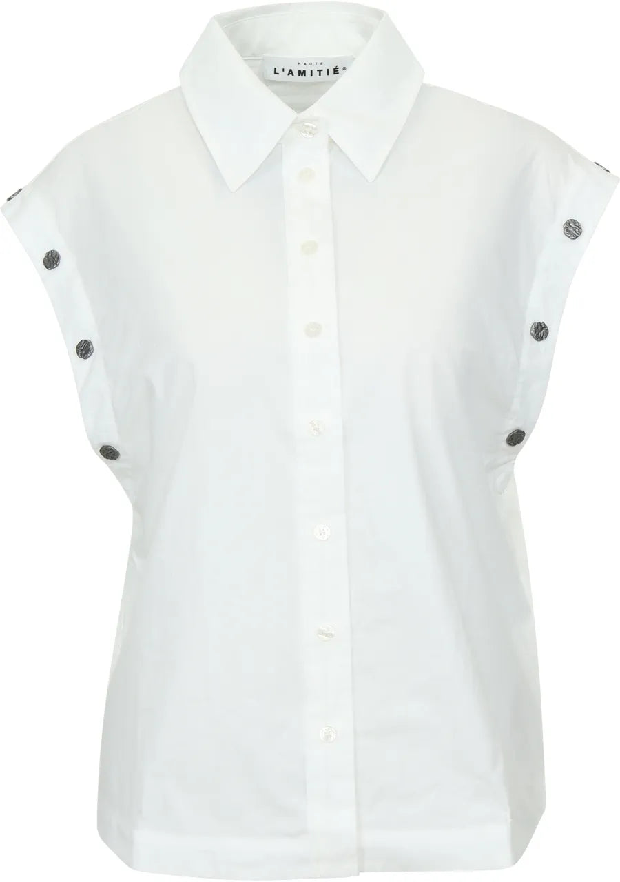 Haute L'Amitié | Button Sleeve Shirt - White (HL10399)