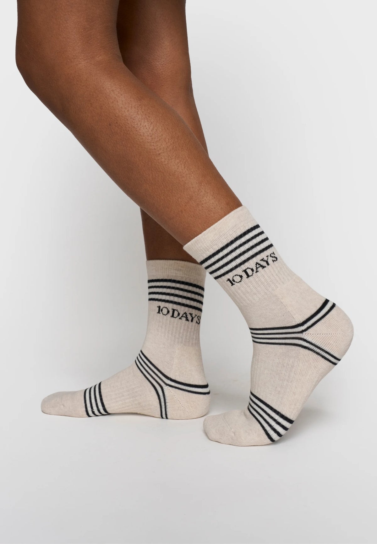 10DAYS | Socks Stripes - Soft White Melee
