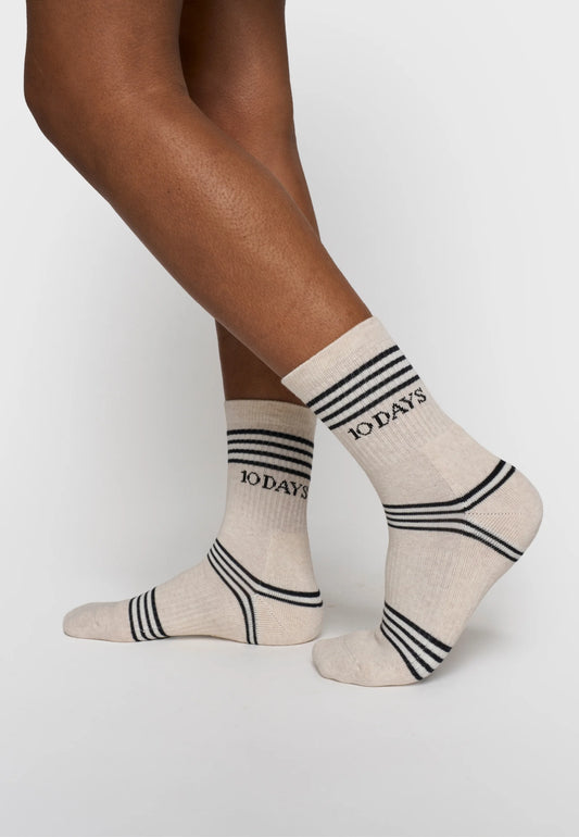 10DAYS | Socks Stripes - Soft White Melee