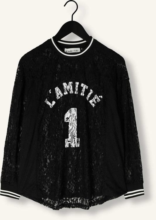 Haute L'amitie | Lace LS Football Blouse - Black