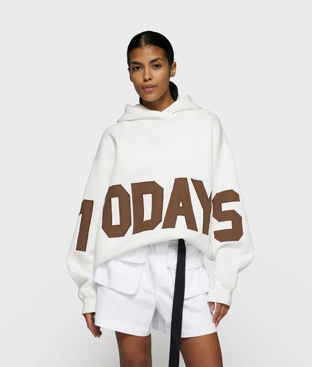 10DAYS | Statement Logo Hoodie - Ecruv (20-805-5203)
