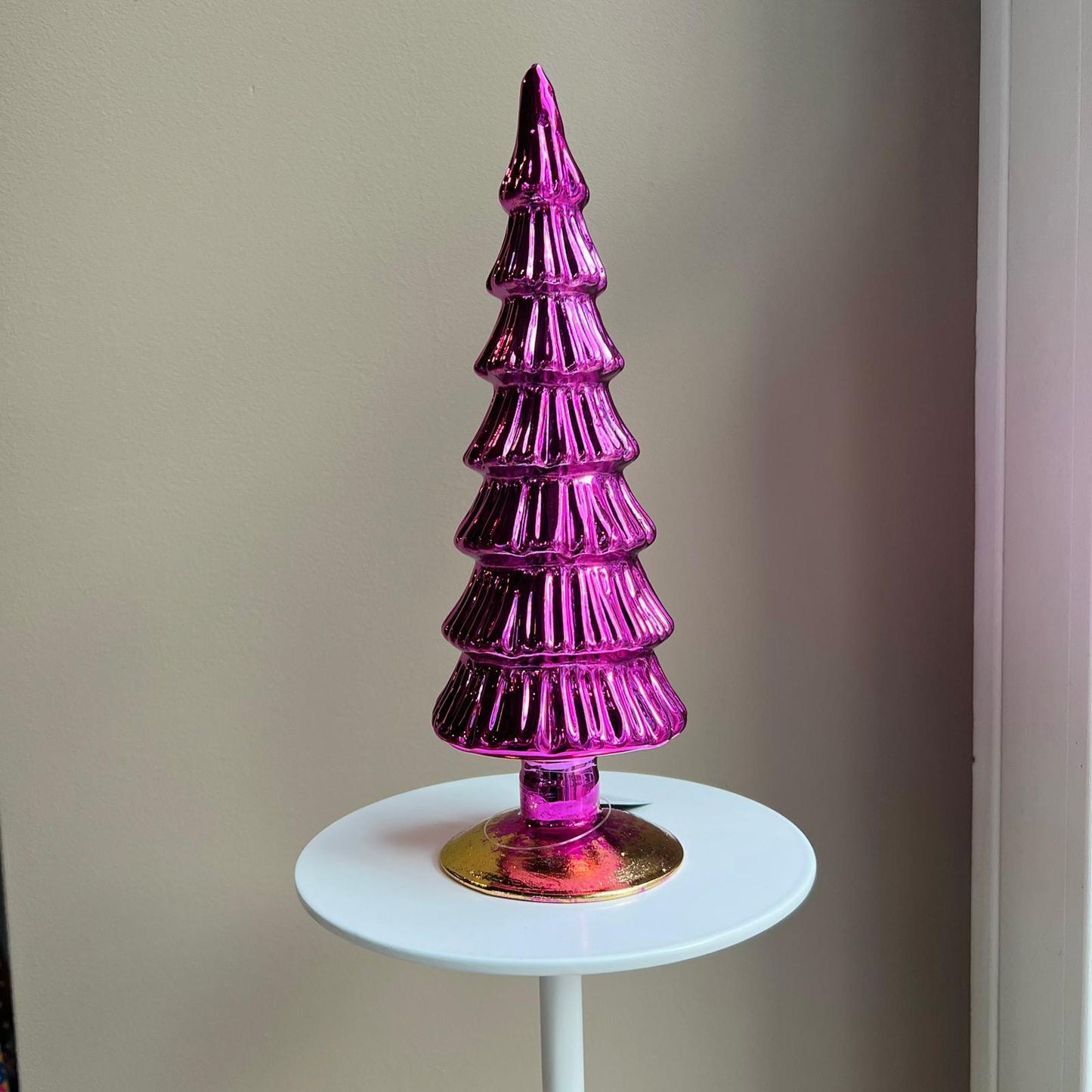 Daan Kromhout | Glazen Kerstboom - Metallic Roze (25 CM)