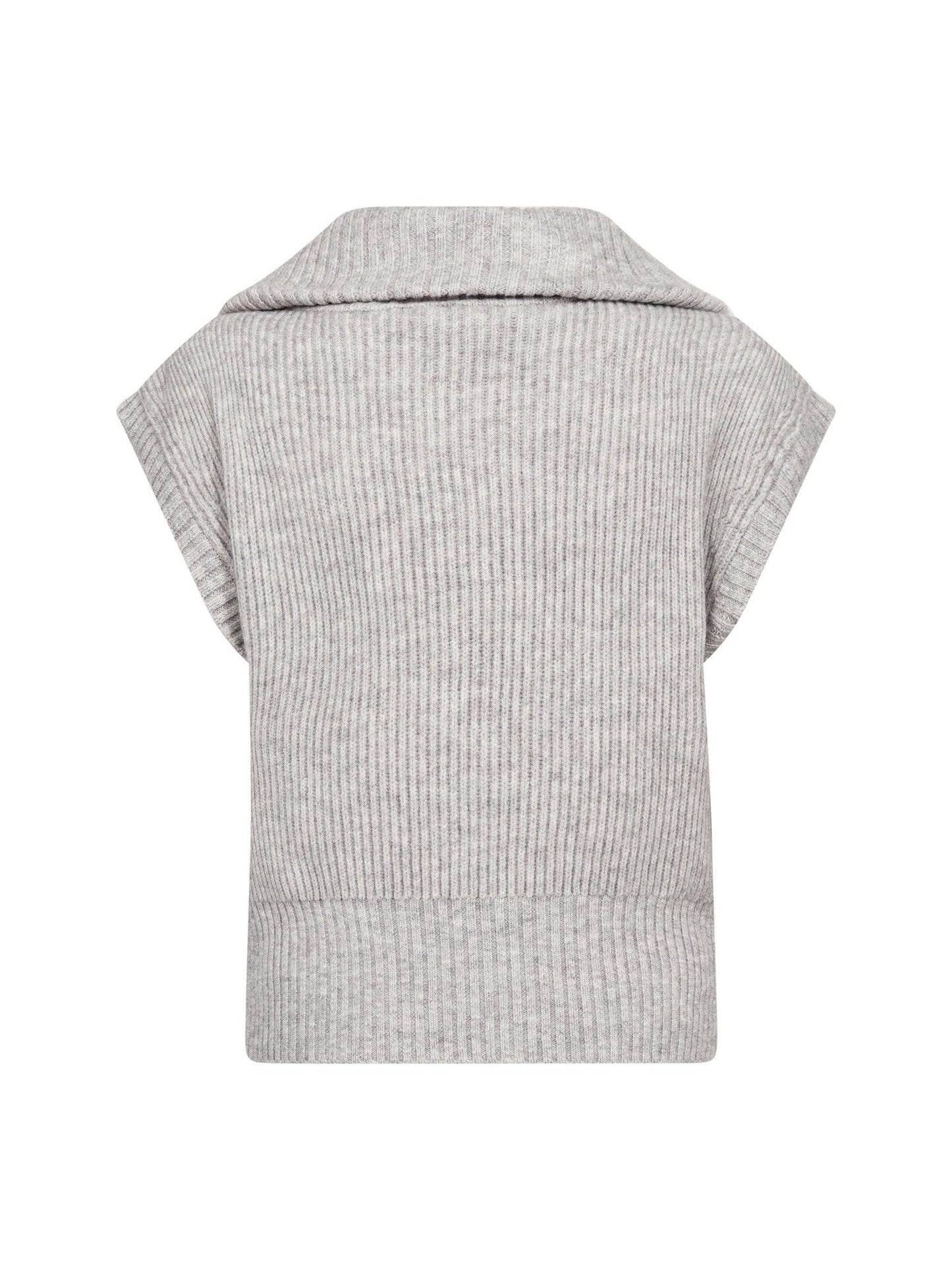 Co'Couture | RowCC Zip Knit Vest - Grey Melange
