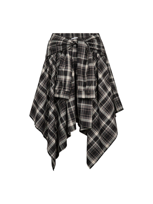 Co'Couture | DagnyCC Check Tie Shirt - Black (500069)