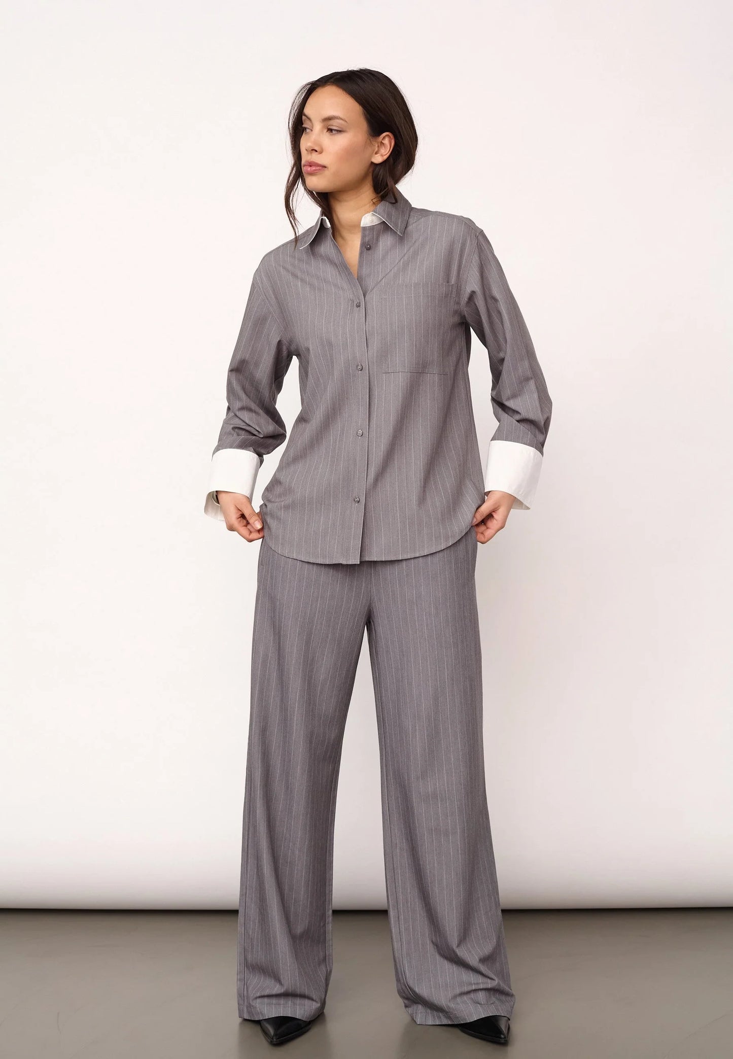 Co'Couture | PennyCC Pin Shirt - Mid Grey (500134)