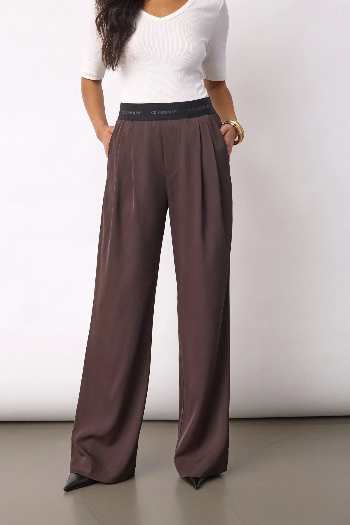 Co'Couture | AliniCC Logo Pant - Dark Brown (500148)