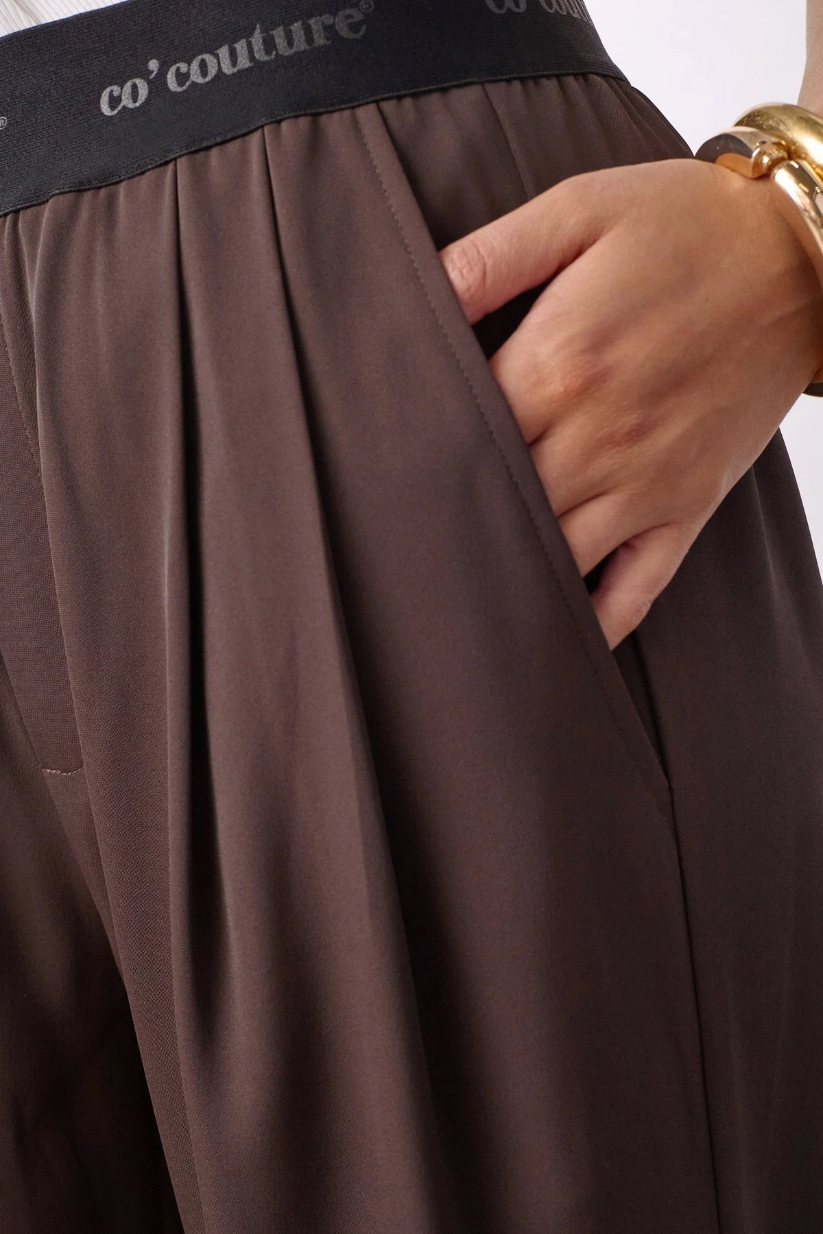 Co'Couture | AliniCC Logo Pant - Dark Brown (500148)