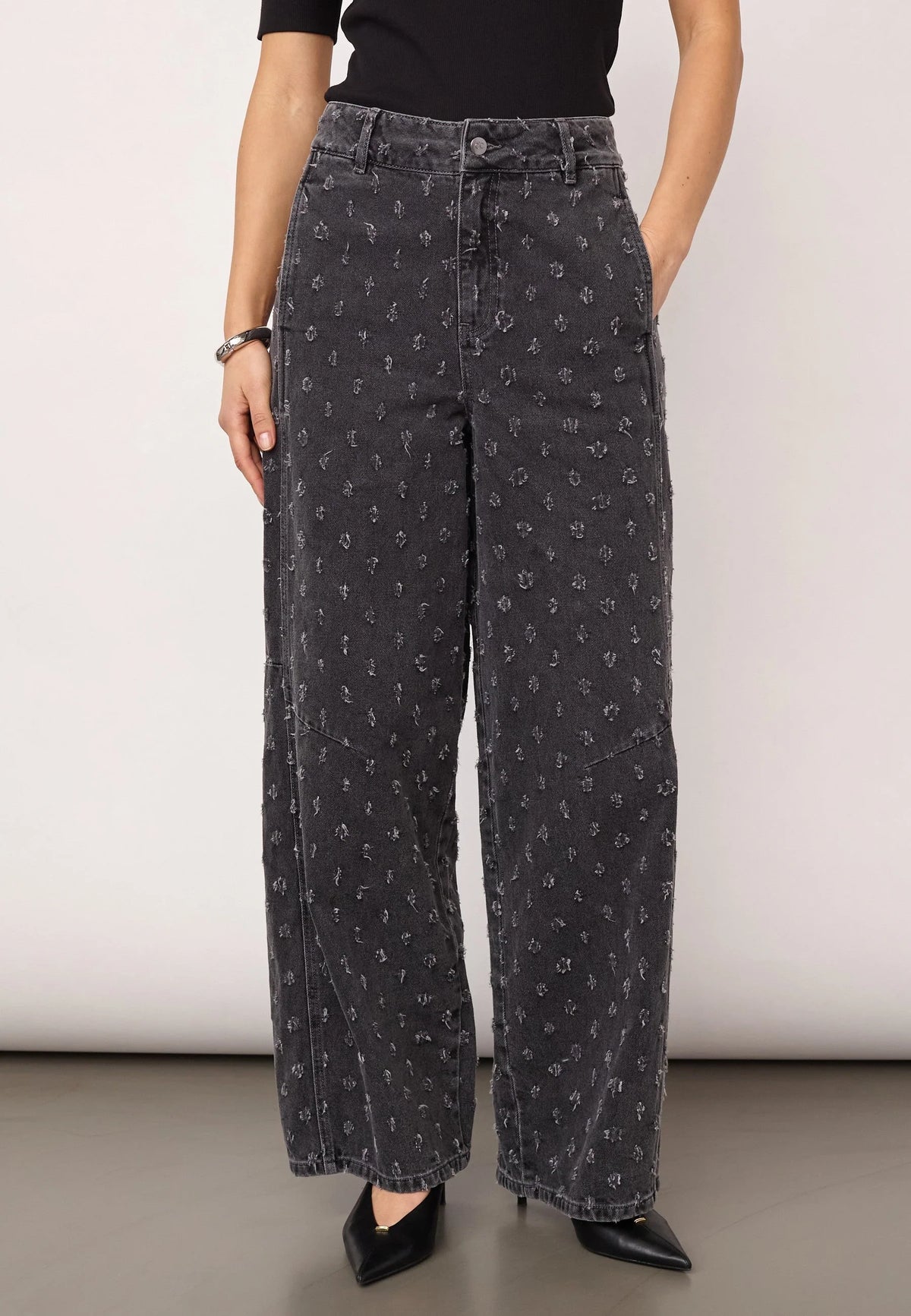 Co'Couture | DerriCC Dot Jeans - Mid Grey