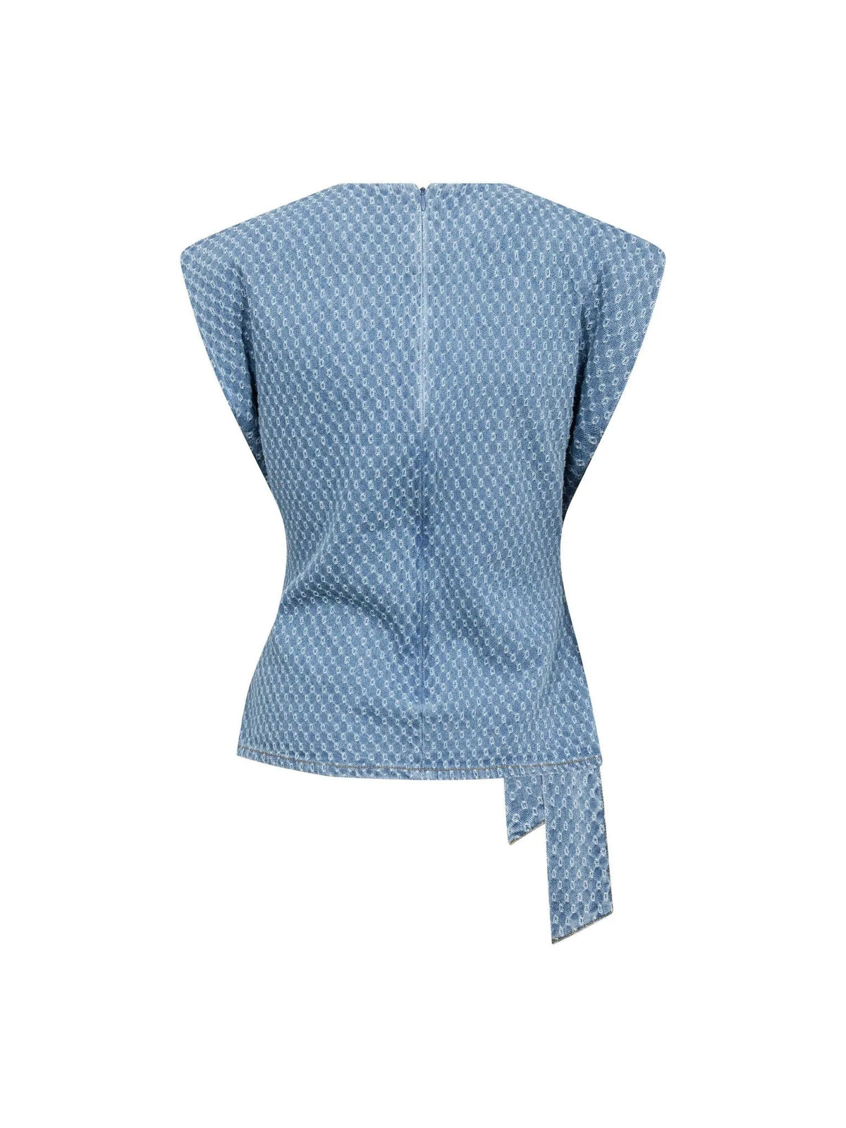 Co'Couture | AntoCC Denim Pleat Top -Light Denim (500177)