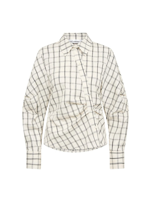 Co'Couture | BisoCC Asym Check Shirt - Off-White (500183)