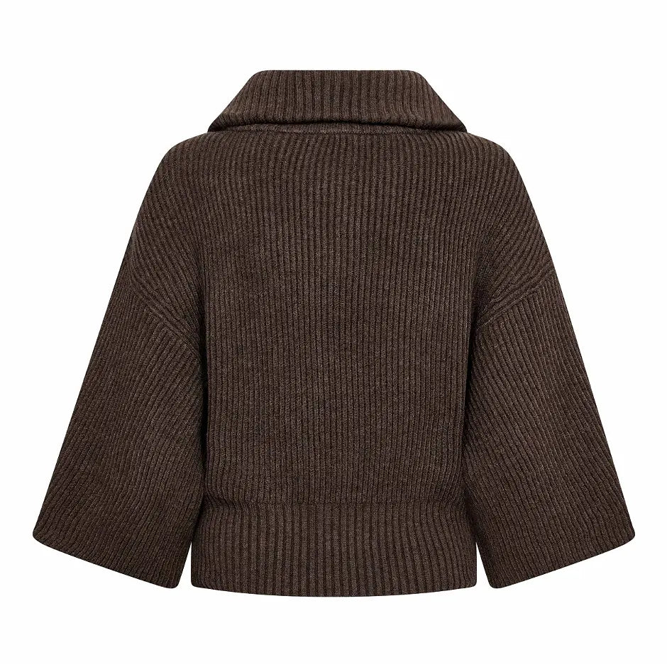 Co'Couture | RowCC Zip SS Knit - Mocca