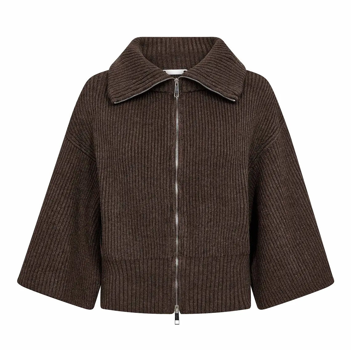 Co'Couture | RowCC Zip SS Knit - Mocca