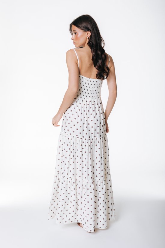 Colourful Rebel | Fenna Polk a Dot Spaghetti Dress - Off White