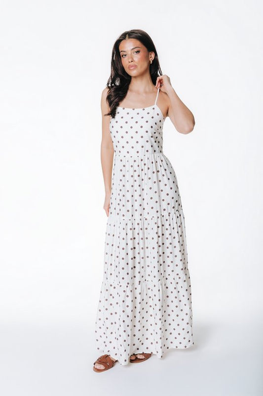Colourful Rebel | Fenna Polk a Dot Spaghetti Dress - Off White