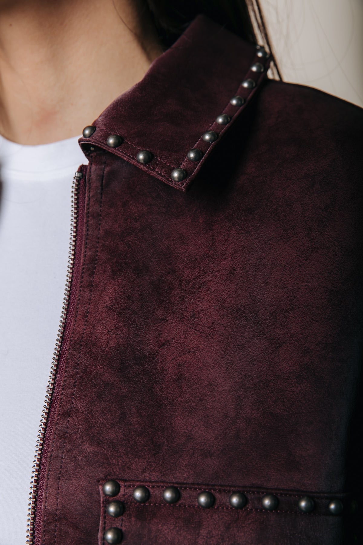 Colourful Rebel | Jo Suede Worker Jacket - Bordeaux