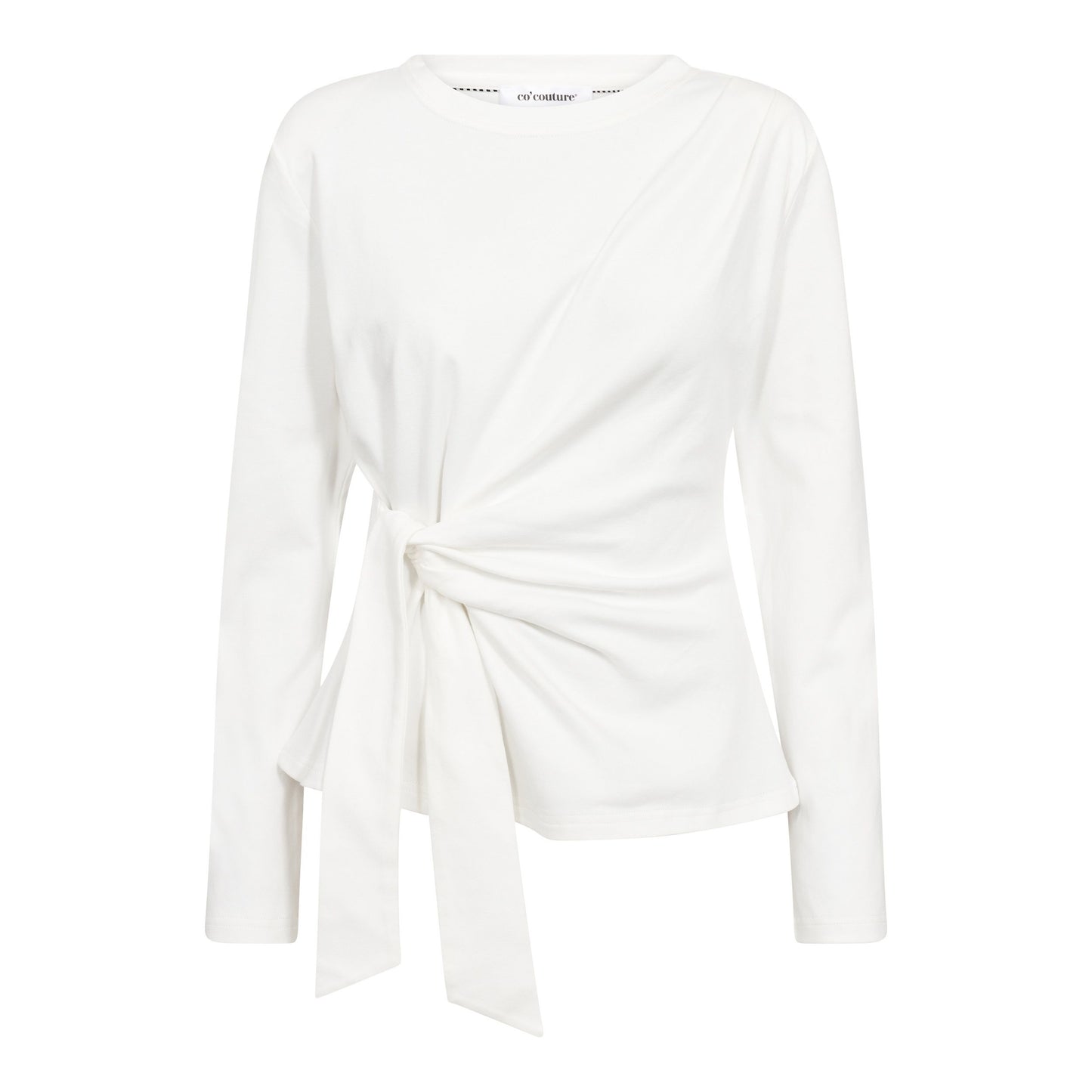 Co'Couture | OrianeCC LS Pleat Tie Tee - White