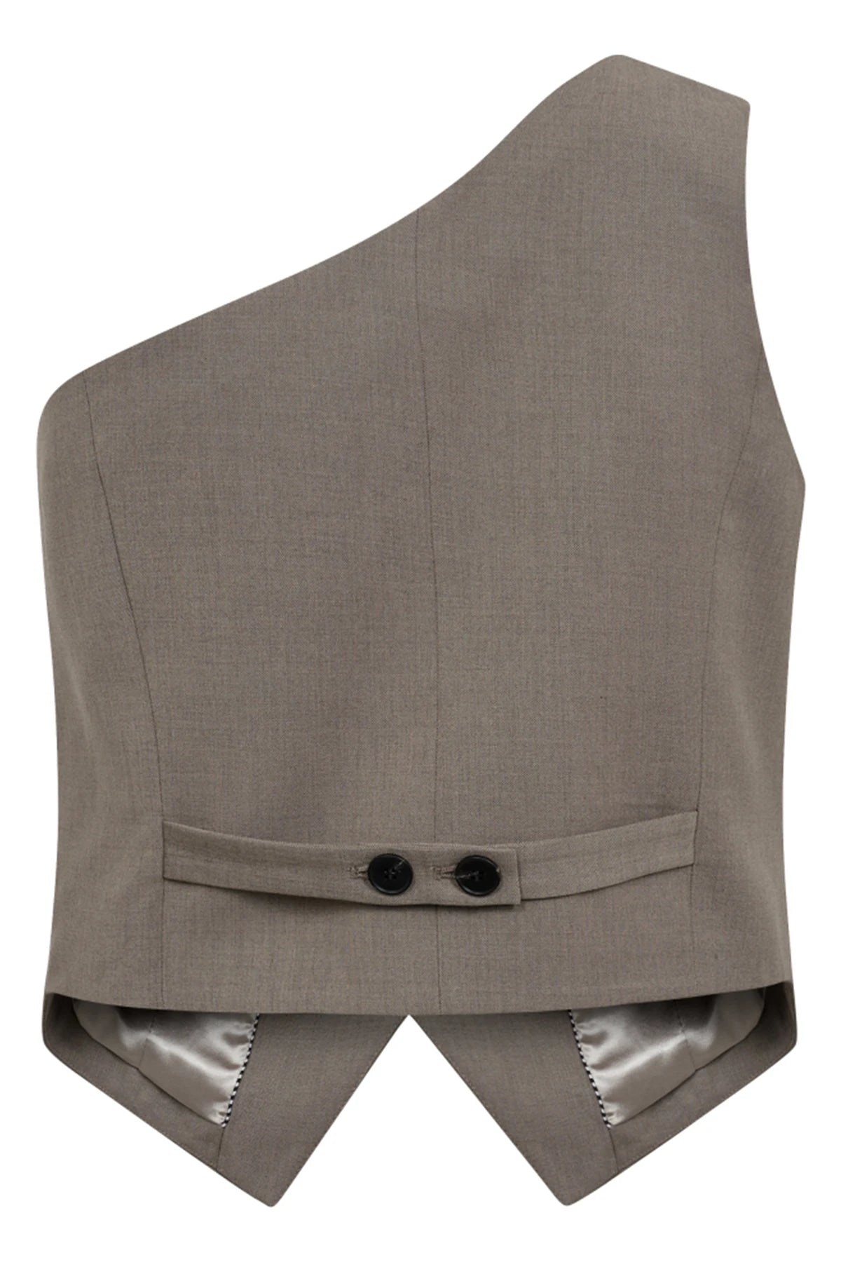 Co'Couture | VidaCC Asym Tailor Vest - Walnut